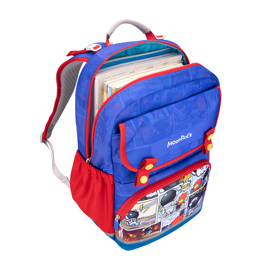SS203P School Bag - Comic Sack - Blue Red