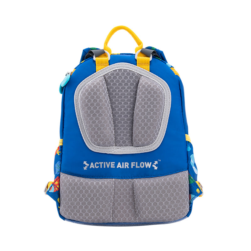 MoonRock Children's Antimicrobial Spine Protection Backpack - Ocean Party - Blue (S)