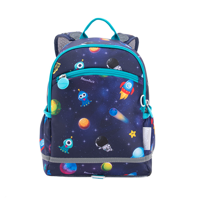 MoonRock Children's Antimicrobial Spine Protection Backpack - Moon Exploration - Deep Blue (S)