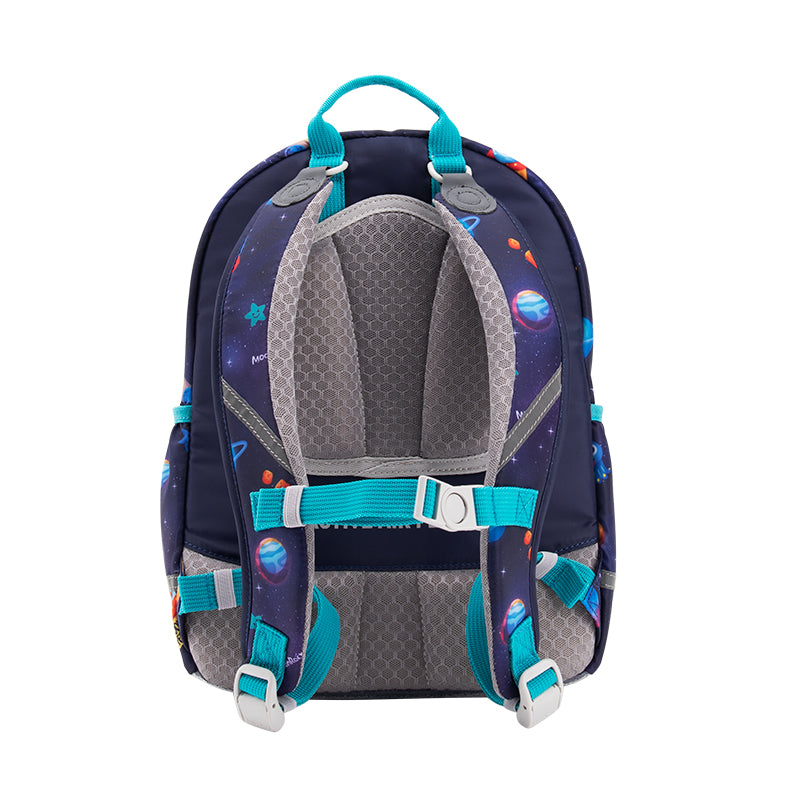MoonRock Children's Antimicrobial Spine Protection Backpack - Moon Exploration - Deep Blue (S)