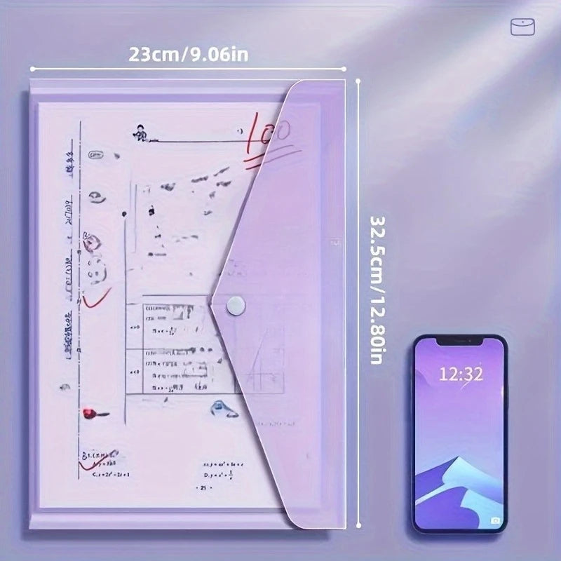 10 Pcs A4 Transparent Plastic File Folders – Waterproof Organizer