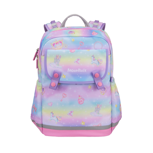ASS100P School Bag - Rainbow Castle - Pink
