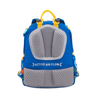 MoonRock Children's Antimicrobial Spine Protection Backpack - Ocean Party - Blue (S)