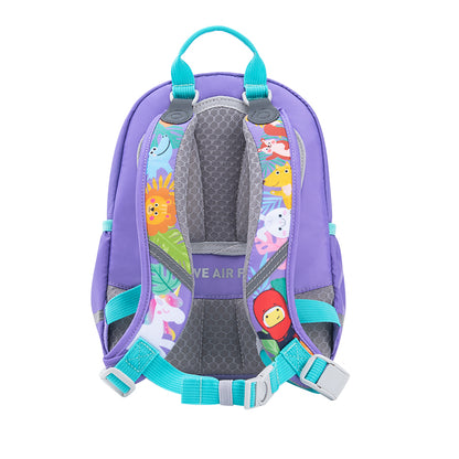 MoonRock Children's Antimicrobial Spine Protection Backpack - Forest Sports Meet - Light Purple (S)