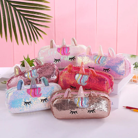 Unicorn Pencil Box – Sequin Kawaii School Supplies & Accessories