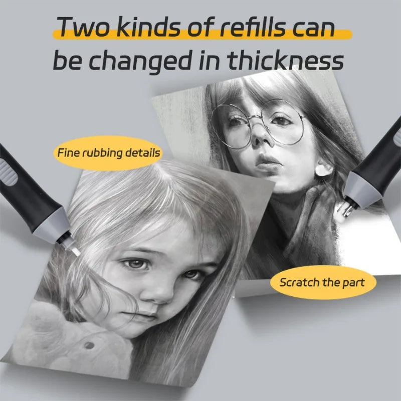 Electric Eraser – Adjustable Thick/Thin Rubber, Safe & Efficient