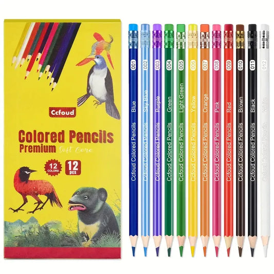 12 Colored Pencil Set – Pre-Sharpened for Kids & Students