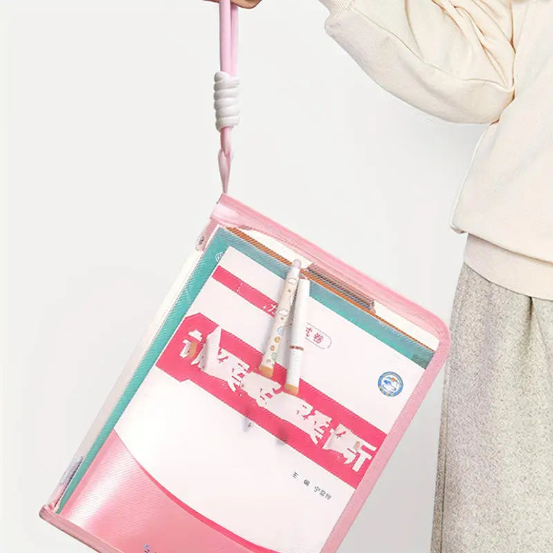 Portable Zipper File Bag with Handle – Large Capacity