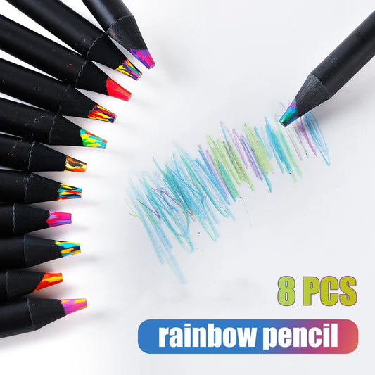 8 Pcs Rainbow Color Pencil Set – Multi-Colored Pencils for Kids