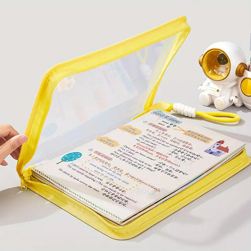 Portable Zipper File Bag with Handle – Large Capacity