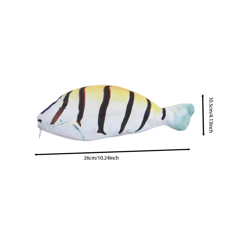 Cute Fish Pencil Case Kawaii Cartoon Zipper Pen Bag
