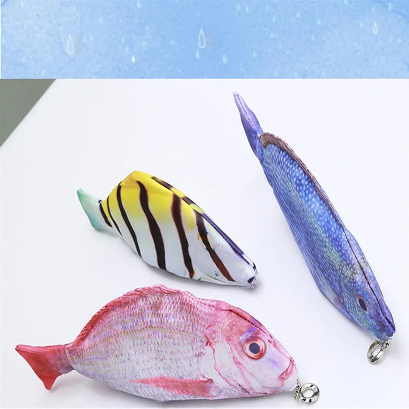 Cute Fish Pencil Case Kawaii Cartoon Zipper Pen Bag