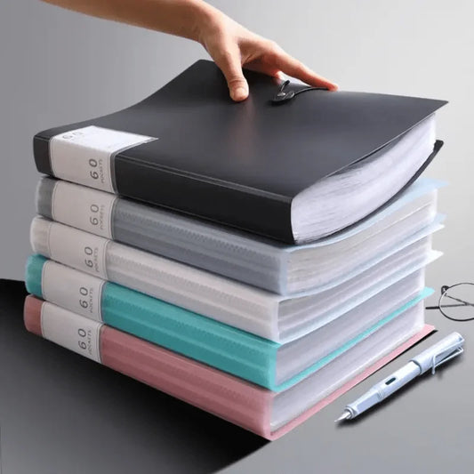 60-Pocket A4 Folder – Transparent, Waterproof & Durable