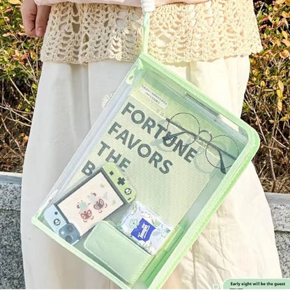 Portable Zipper File Bag with Handle – Large Capacity