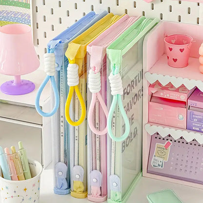 Portable Zipper File Bag with Handle – Large Capacity