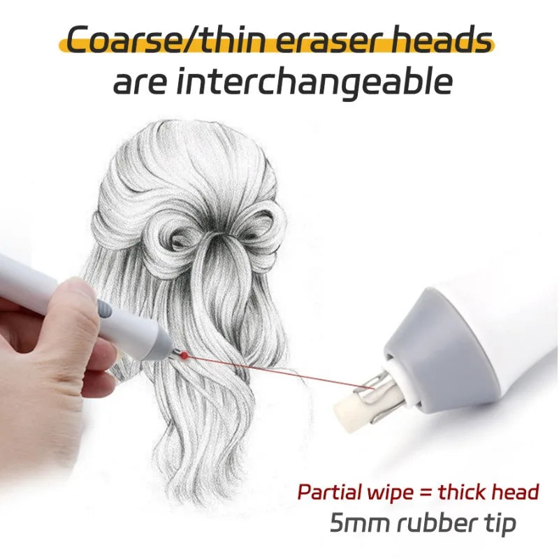 Electric Eraser – Adjustable Thick/Thin Rubber, Safe & Efficient
